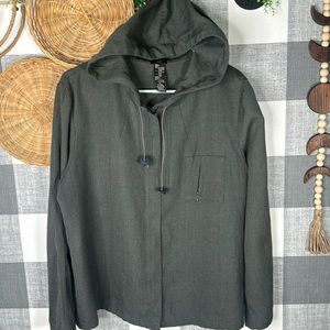 Haggar Light Zip Up Jacket Hooded